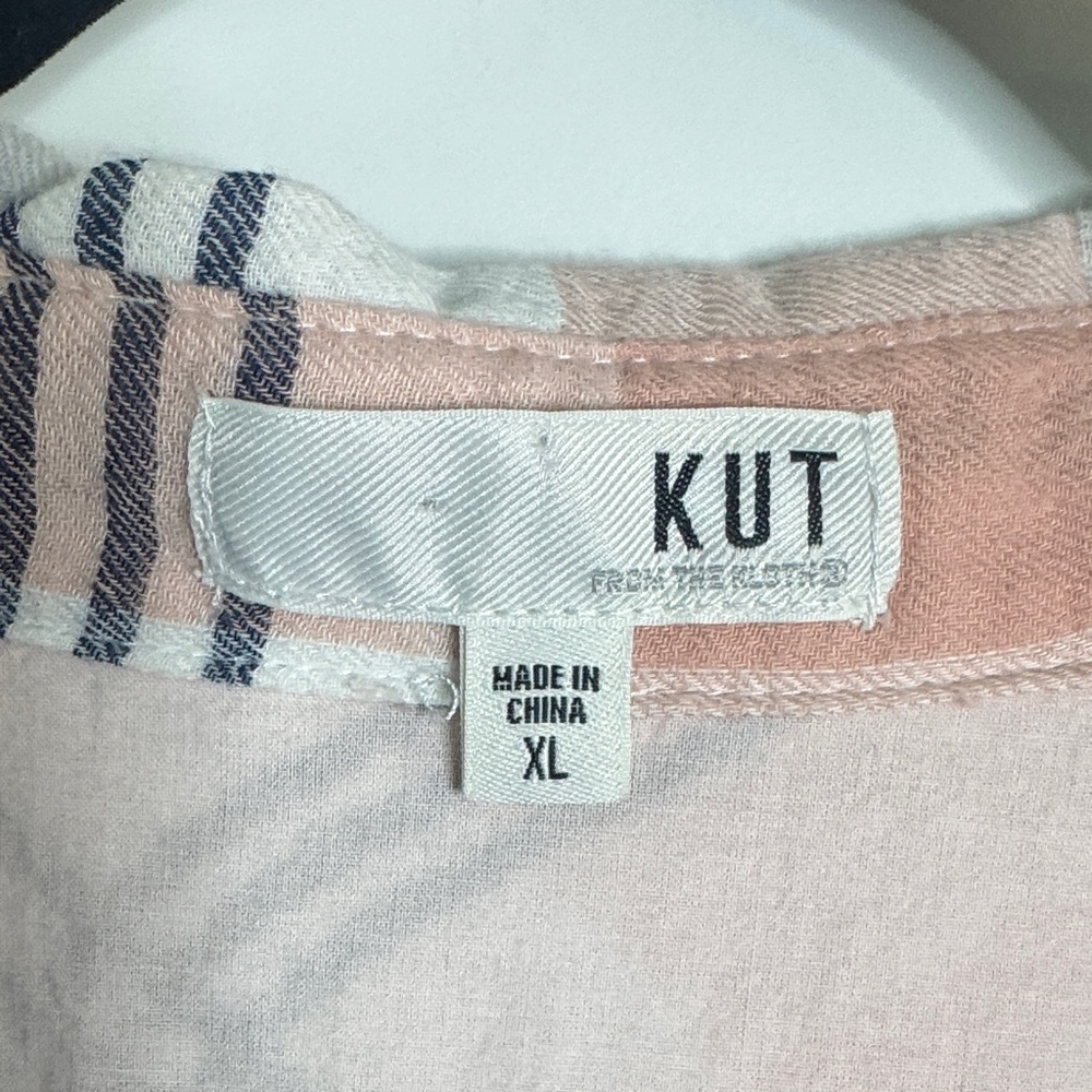 Kut Coral Plaid Button-Up Shirt - Picture 2 of 4